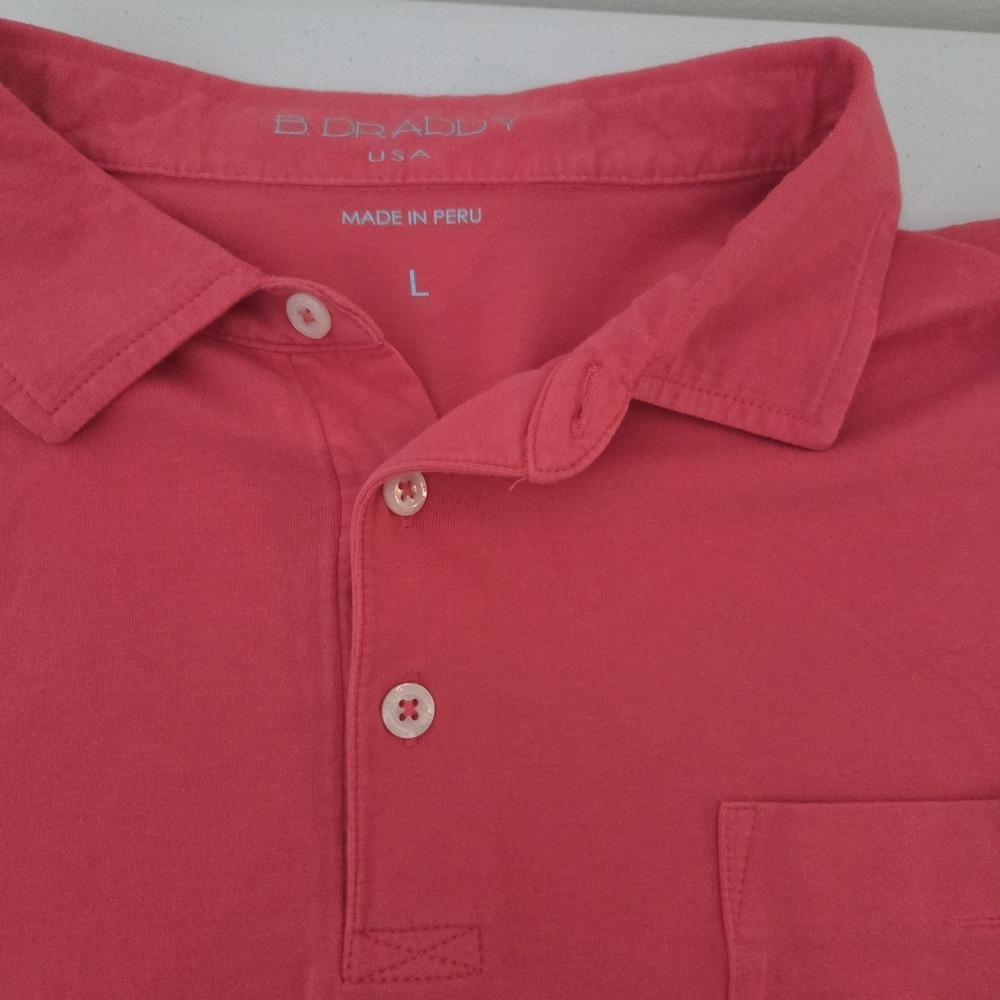 B Draddy Polo‎ Shirt Mens L Pink Pima Cotton Golf Short Sleeve 1912 Merion - Picture 3 of 13